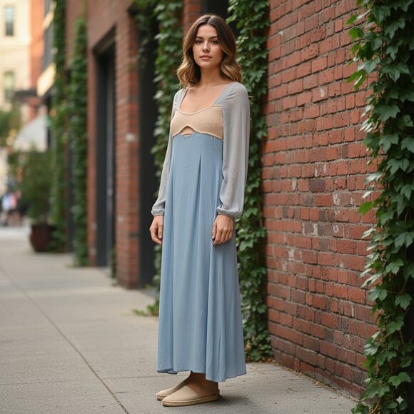 Sancia Evander Maxi Dress in Arcadia Blue Size Small NWT - Picture 1 of 7